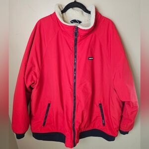 Lands' End Men's Red Zip Teddy Lined Jacket Coat Big 4XL